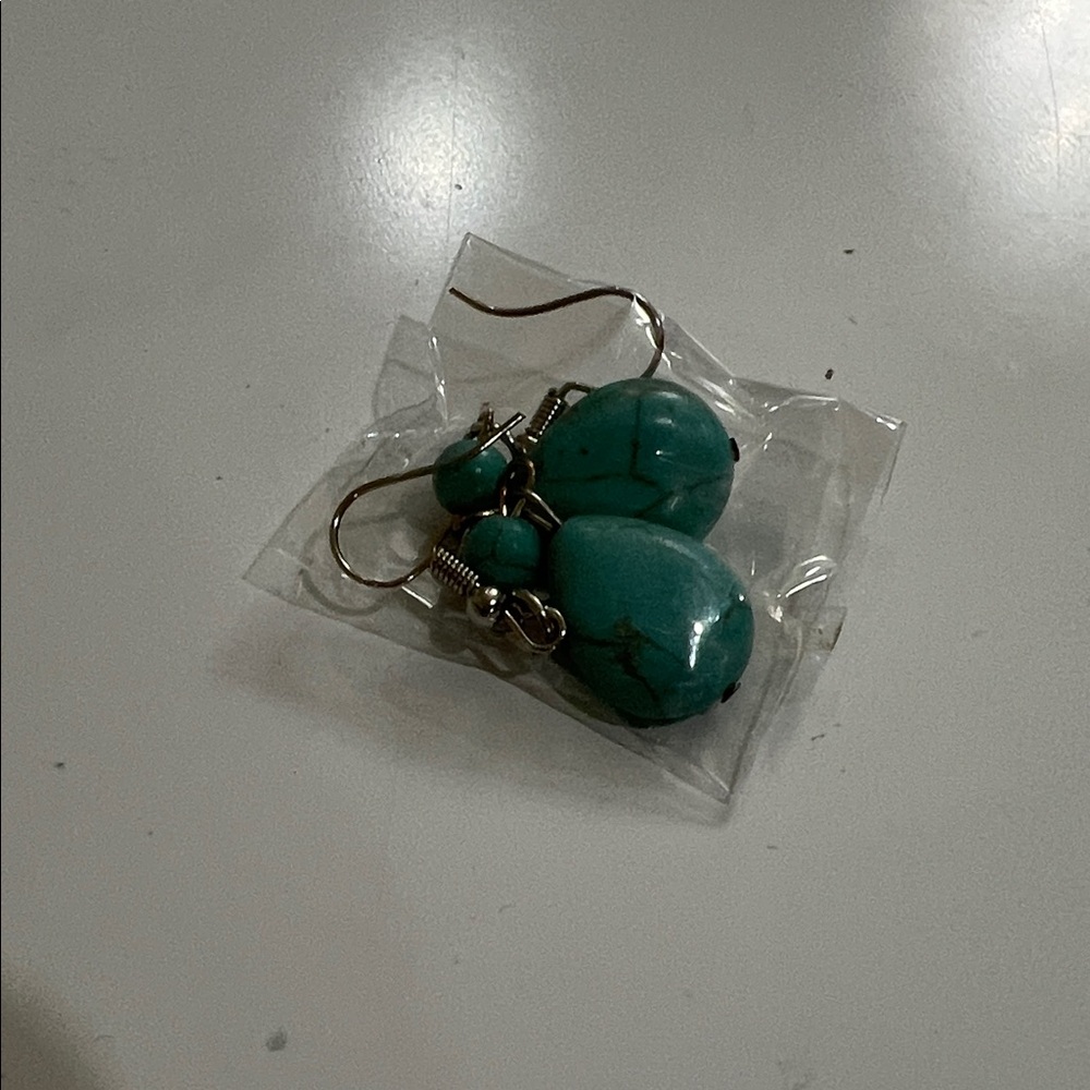 Turquoise Teardrop Dangle Earrings - Women Jewelry